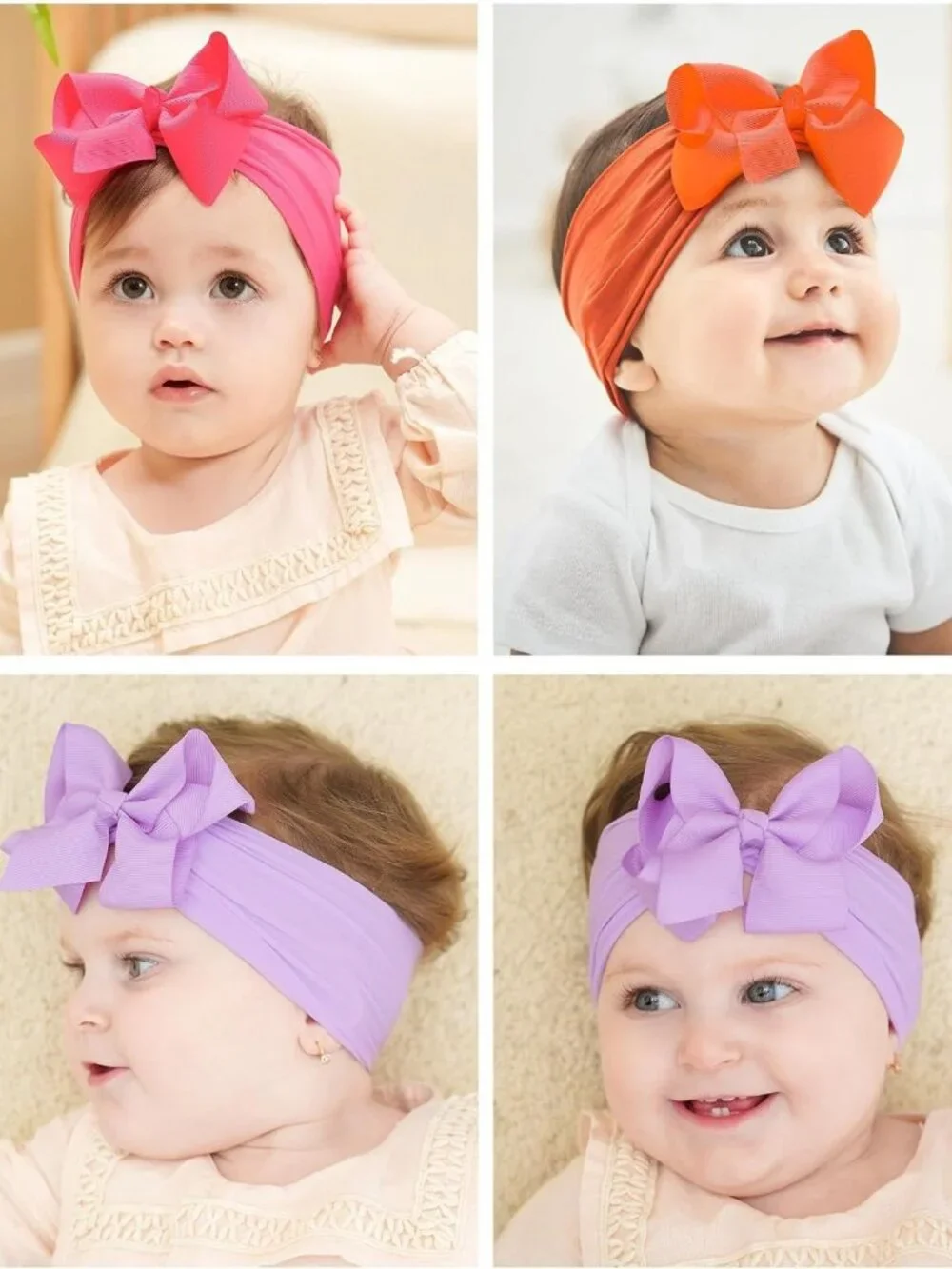 20pcs Baby Hair Bows & Headbands Set - Soft Nylon for Newborns, Infants